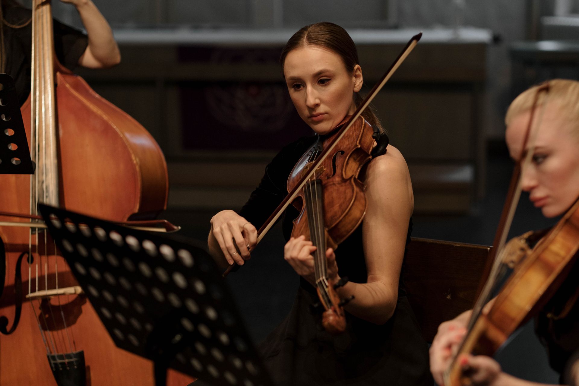 female musician playing violin at Allingham Arts festival