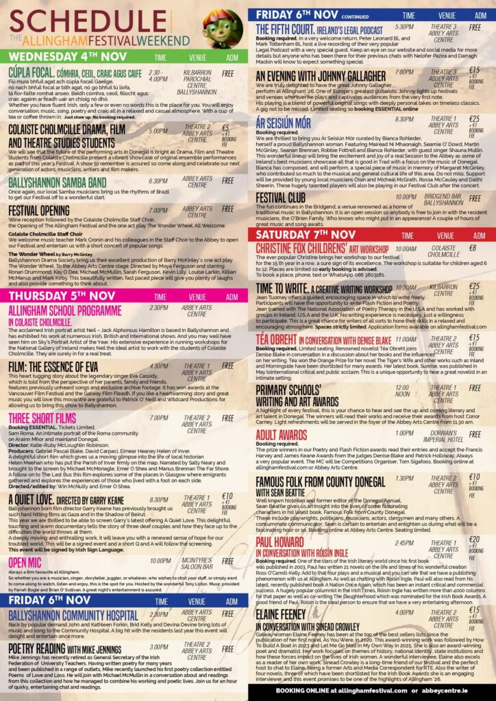Allingham Arts Festival 2026 Printed Programme